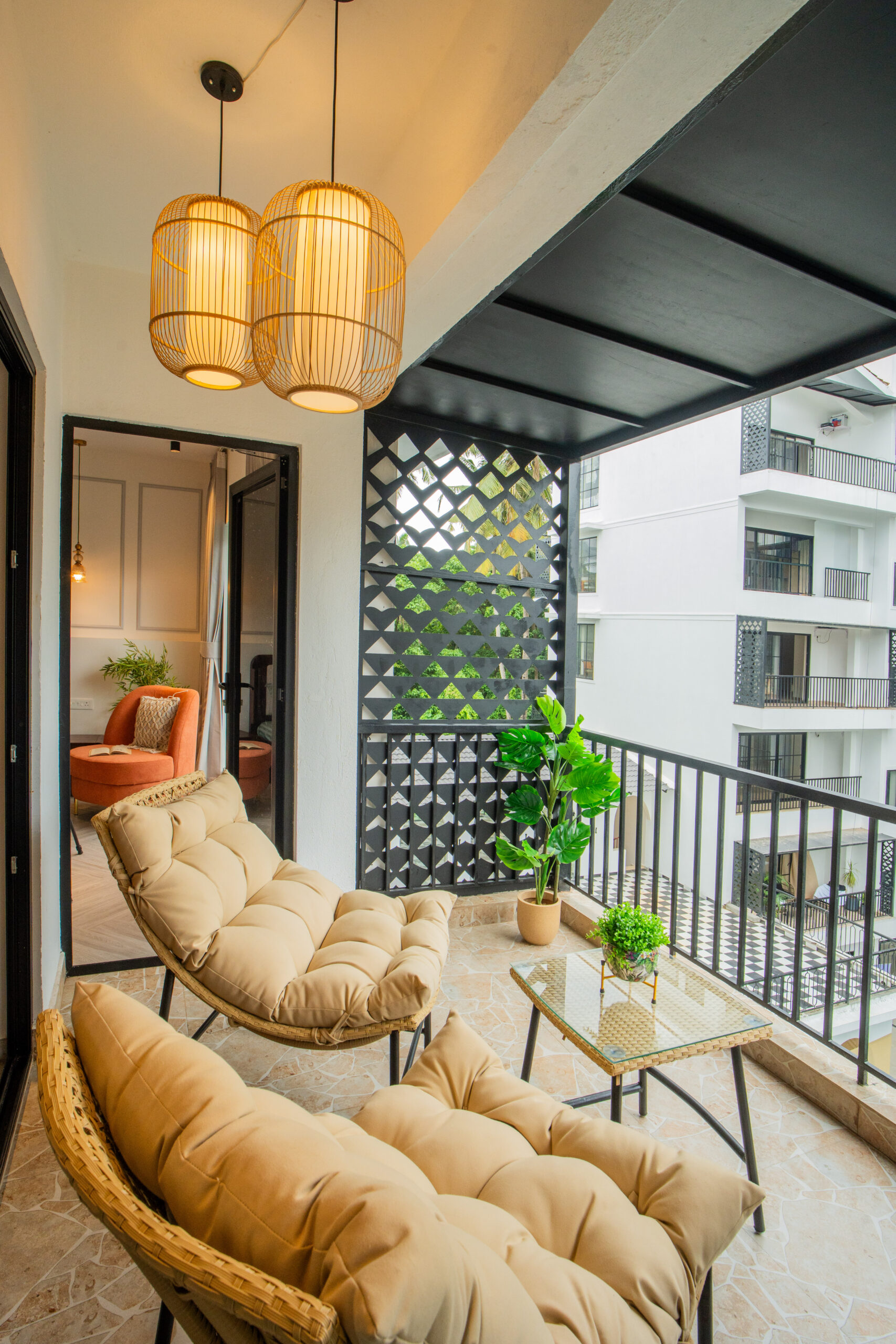 Private balcony at Casa Calangute Goa overlooking the surroundings
